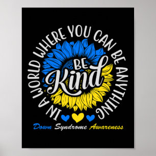Wees Aardig Down Syndroom Awareness Lint Zonnebloe Poster
