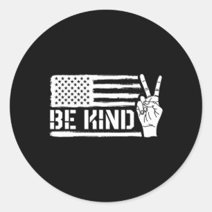 Wees Aardig Gebarentaal Asl Leraar Cadeau Doofbewu Ronde Sticker