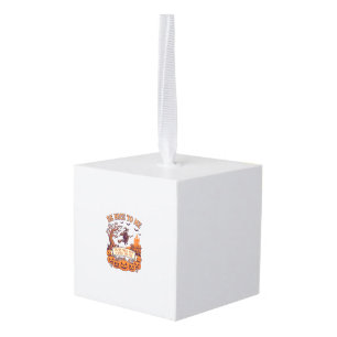 Wees Aardig Halloween Heksenbezem Pompoenen_1 Kubus Ornament