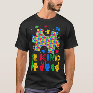 Wees aardig Hand Gebarentaal ASL Puzzel Autisme Be T-shirt