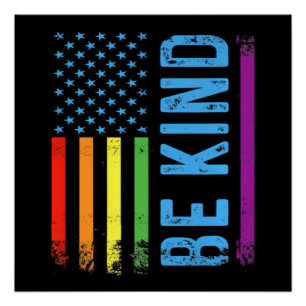 Wees Aardig Lgbt Lgbtq Homo Pride Regenboog Perfect Poster