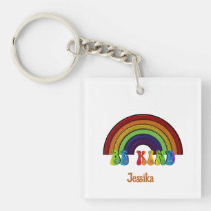 Wees aardig LGBTQ Regenboog Positiviteit Sleutelhanger