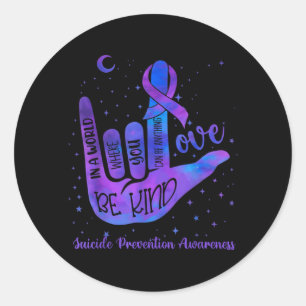 Wees Aardig Liefde Tie Dye Hand Gebaar Preventie Ronde Sticker