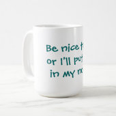 Wees aardig mok (Voorkant links)