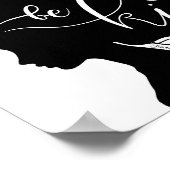 Wees aardig - prachtig Silhouette-portret met brie Poster (Hoek)