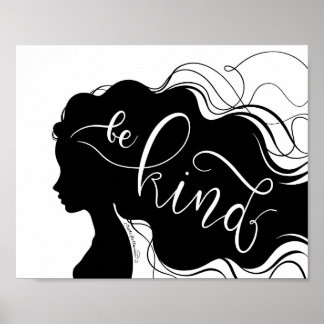 Wees aardig - prachtig Silhouette-portret met brie Poster