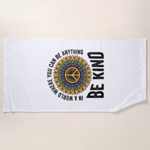Wees Aardig Regenboog Bloem Vrede Vintage T-shirt  Strandlaken