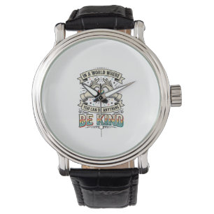 Wees Aardig Regenboog Hart Handen Vintage Shirt On Horloge