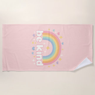 Wees aardig – Regenboog Pastel Positiviteit Strandlaken