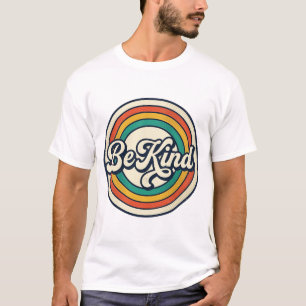 Wees Aardig Retro Regenboog Vintage Shirt Ontwerp_