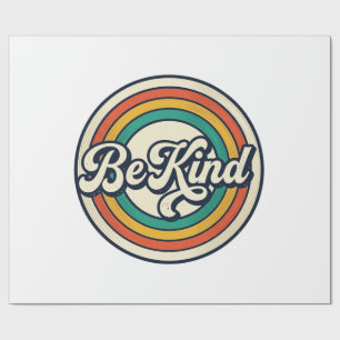 Wees Aardig Retro Regenboog Vintage Shirt Ontwerp_ Cadeaupapier