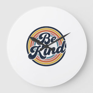 Wees Aardig Retro Regenboog Vintage Shirt Ontwerp_ Grote Klok