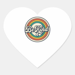 Wees Aardig Retro Regenboog Vintage Shirt Ontwerp_ Hart Sticker