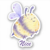 *~* Wees aardig Schattige Fuzzy Leraar Moeder Papa Sticker (Voorkant)