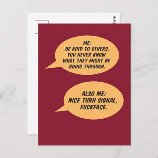 Wees aardig tegen anderen Joke Briefkaart (Voorkant / Achterkant)