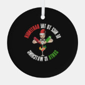 Wees aardig tegen de barman grappig kerstcadeau glas ornament (Achterkant)
