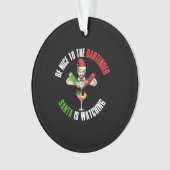 Wees aardig tegen de barman grappig kerstcadeau ornament (voorkant)