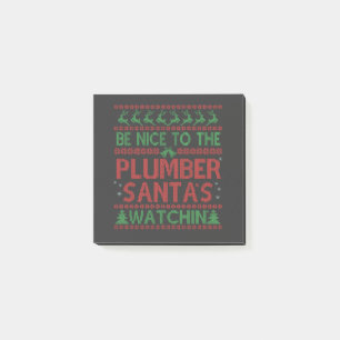Wees aardig tegen de Loodgieter Kerstman's kijken  Post-it® Notes