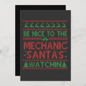 Wees aardig tegen de monteur Santa's kijken grappi Kaart (Voorkant / Achterkant)