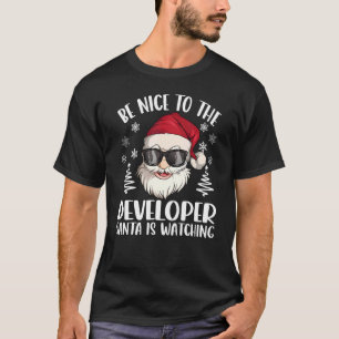 Wees aardig tegen de ontwikkelaar die de kerstman t-shirt
