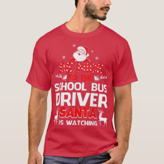Wees aardig tegen de schoolbus die de Kerstman vol T-shirt