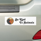 Wees aardig tegen dieren bumpersticker (Op auto)
