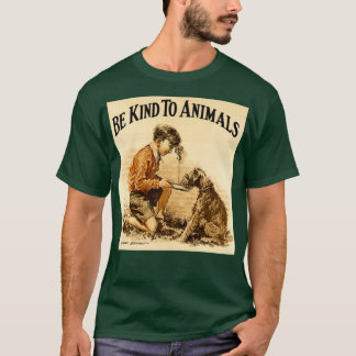 wees aardig tegen dieren Kleine Jongen Design T-shirt