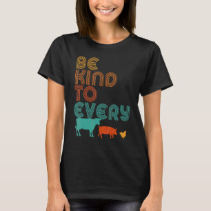 Wees aardig tegen elke soort Retro Vegan Vegetaria T-shirt