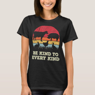 Wees aardig tegen elke soort van Retro Vegan Veget T-shirt