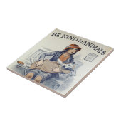 Wees aardig tegen het keramische dierentuin tegeltje (Zijkant)