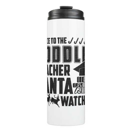 Wees aardig tegen het peuter leraar shirt thermosbeker (Voorkant)