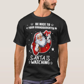 Wees aardig tegen je kleindochter, de kerstman kij t-shirt