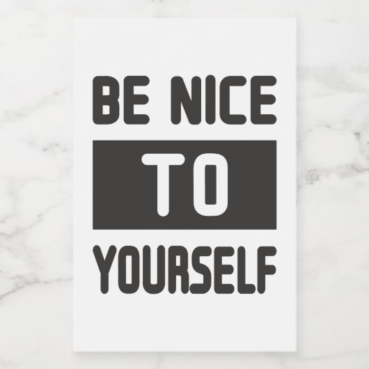 Wees aardig tegen jezelf voedselcontainer etiket (Enkel label)