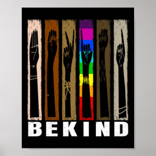 Wees aardig USA gebarentaal hand pratende leraren Poster