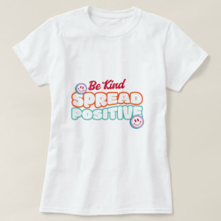Wees aardig verspreid positiviteit retro smiley ge t-shirt