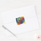 Wees aardig vierkante sticker (Envelop)