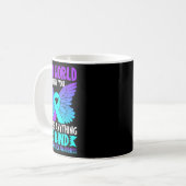 Wees Aardig Vlinder Turquoise Paarse Lint Zelfmoor Koffiemok (Voorkant links)