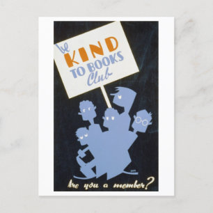  "Wees aardig voor boeken" Club Library Poster Briefkaart