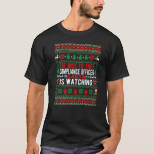 Wees aardig voor de compliance officer Kerstman ki T-shirt