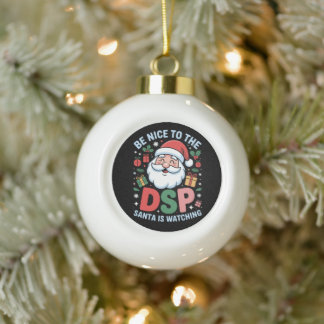 Wees aardig voor de DSP Kerstman kijkt uit naar Ke Keramische Bal Ornament