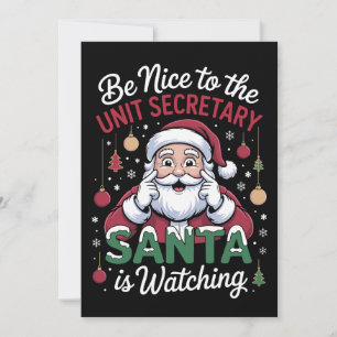 Wees aardig voor de eenheidssecretaresse, Kerstman Kaart