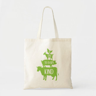 Wees aardig voor elk soort boerderijdier tote bag