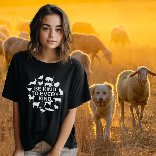 Wees aardig voor elke soort, dierlijke veganistisc t-shirt