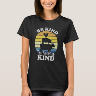 Wees aardig voor elke soort retro veganistische ma t-shirt