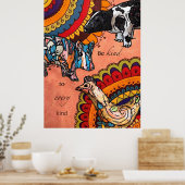 Wees aardig voor iedereen poster (Keuken)