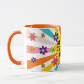 "Wees aardig voor je geest" Kleurrijke Retro Mok (Links)