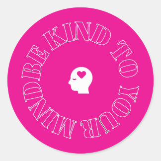 Wees aardig voor je geest Roze Cirkel Sticker  