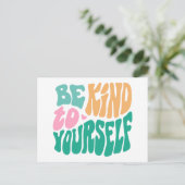 Wees aardig voor jezelf, Typografie Briefkaart (Staand voorkant)