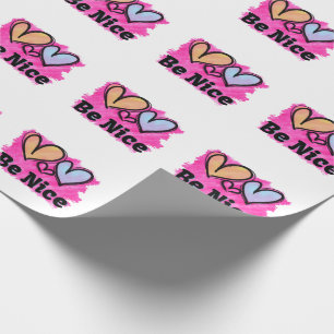 Wees Aardig Waterverf Harten Cadeaupapier