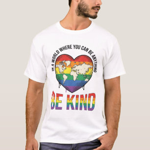 Wees Aardig Wereld Hart Regenboog Vector T-Shirt O